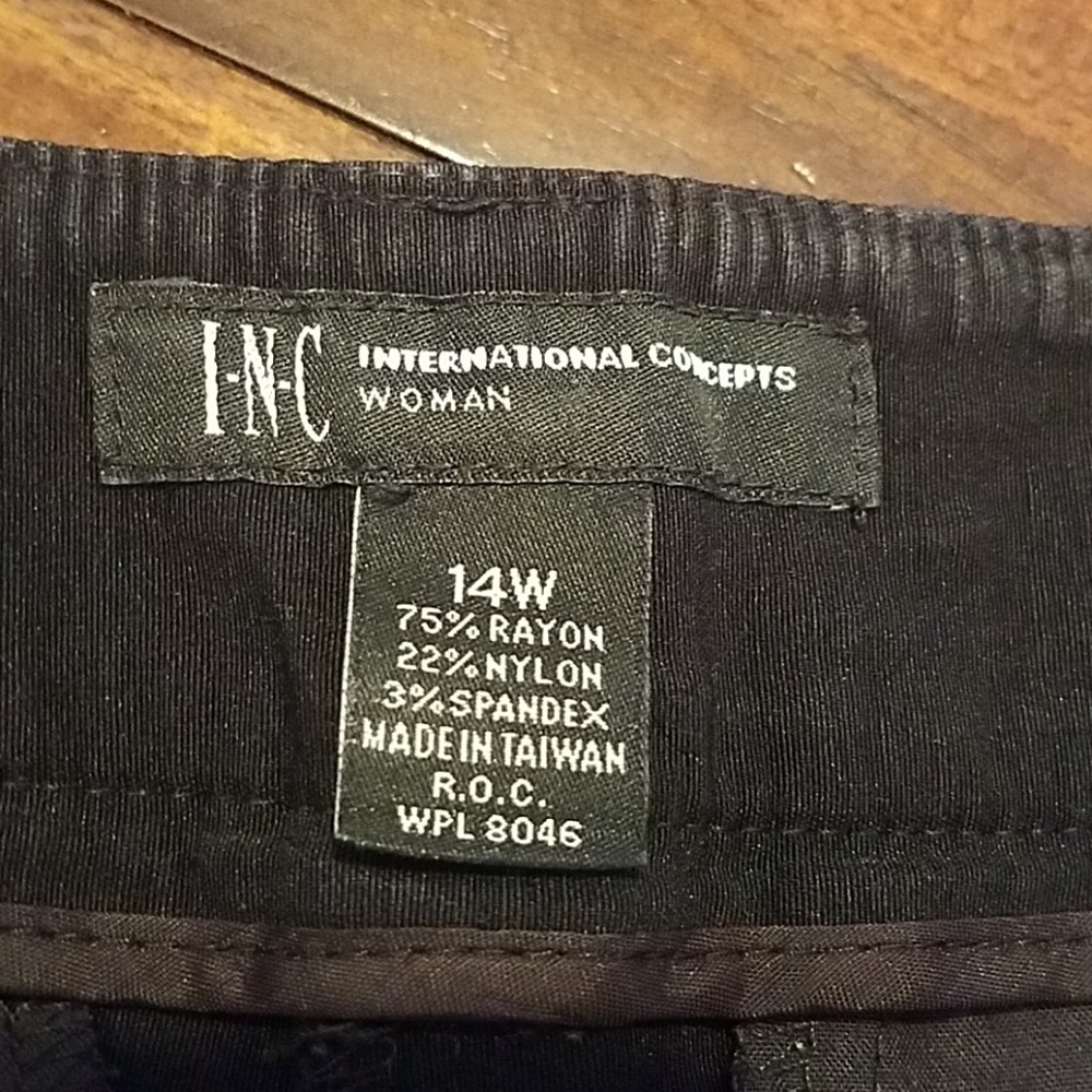 Inc black trousers pants size 14W Short - Picture 2 of 8